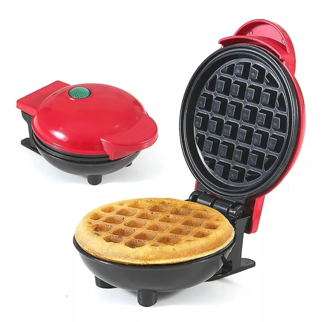 Waffle Maker, Waffle Maker Machine, Waffles Maker, Mini Waffle Maker, Waffle Machine, Waffle Iron, Waffles Maker Machine, Mini waffle Maker for Home, Waffle Maker Electric, Waffle Maker (Red)