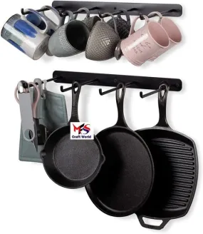 Wall Hooks for Pantry Organization and Storage (Black) 14” x 6” inches