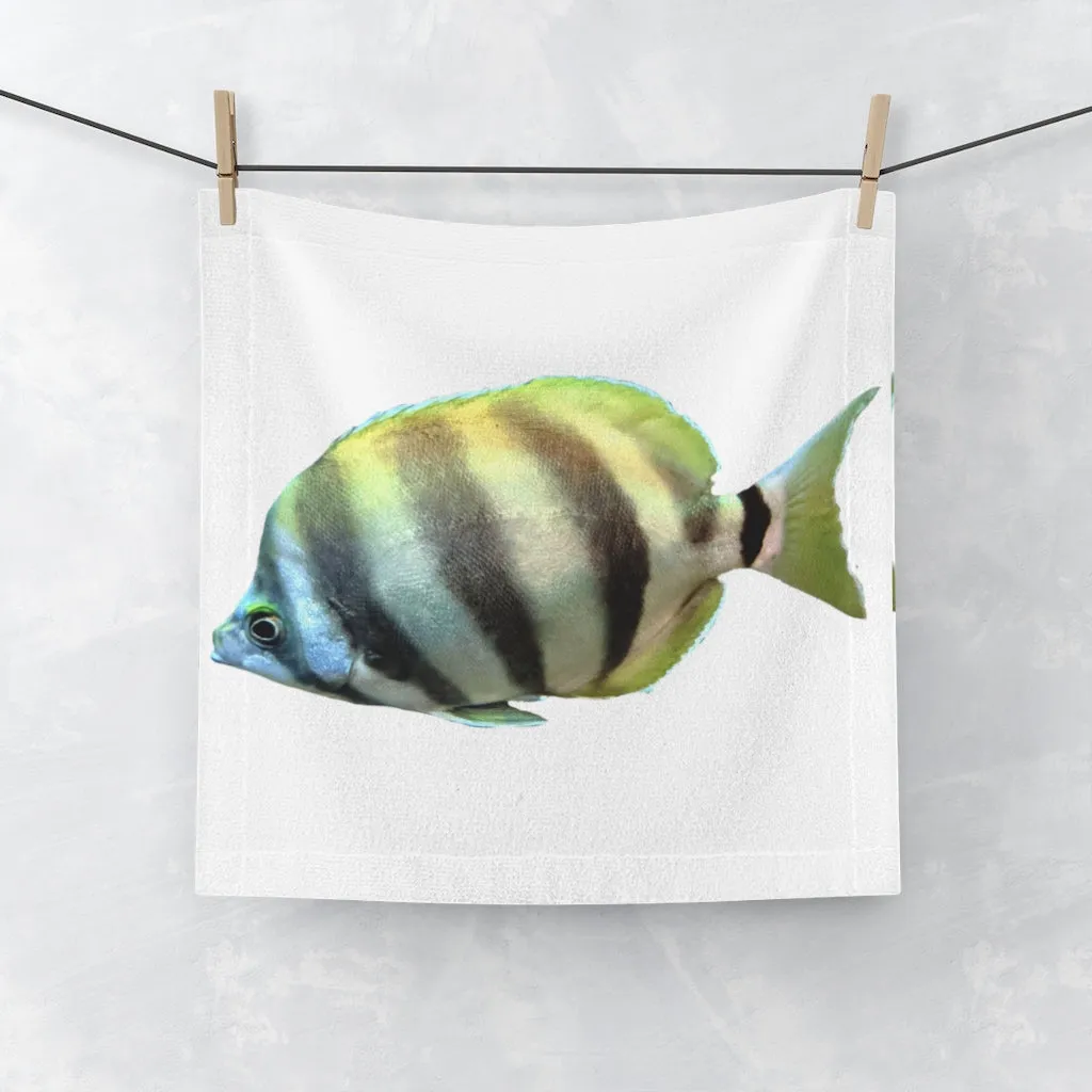 White and Striped Fish Face Towel