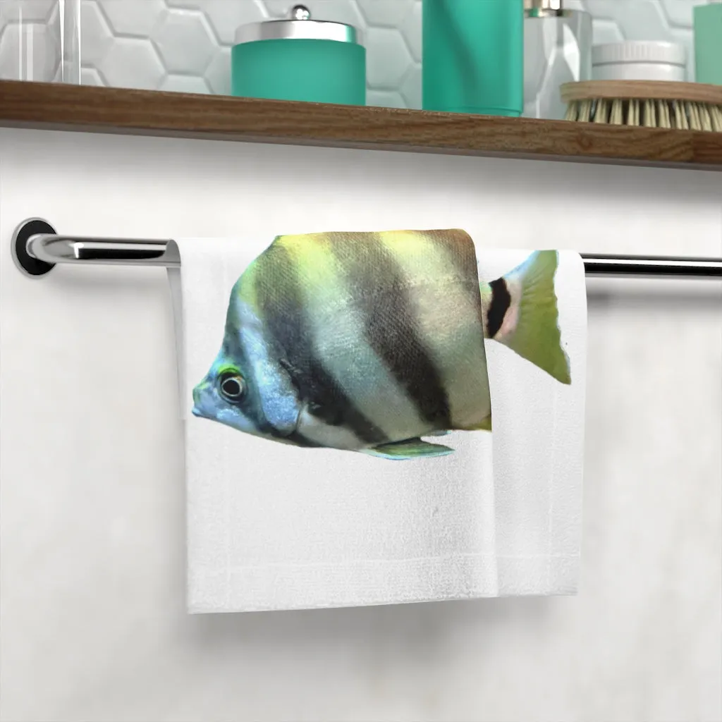 White and Striped Fish Face Towel