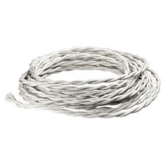 White Twisted cloth wire - Per ft. - 20 AWG