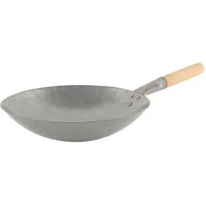 Wok-Iron 380mm Wood Hdl