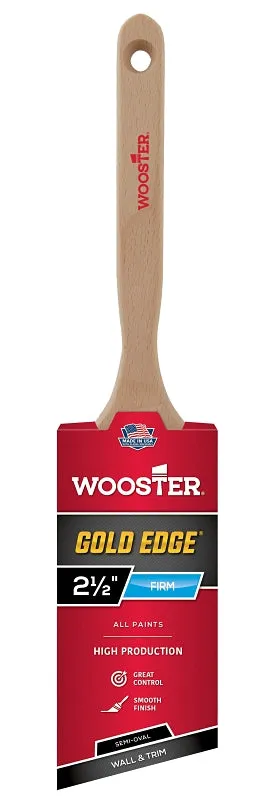 Wooster 5236-2-1/2 Paint Brush, 2-1/2 in W, 2-15/16 in L Bristle, Polyester Bristle, Semi-Oval Angle Sash Handle :EA: QUANTITY: 1