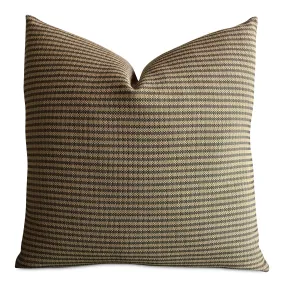 Woven Brown Striped Throw Pillow Cover 22x22