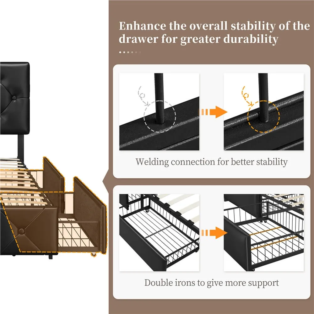 Yaheetech King Bed Frame with Drawer Storage