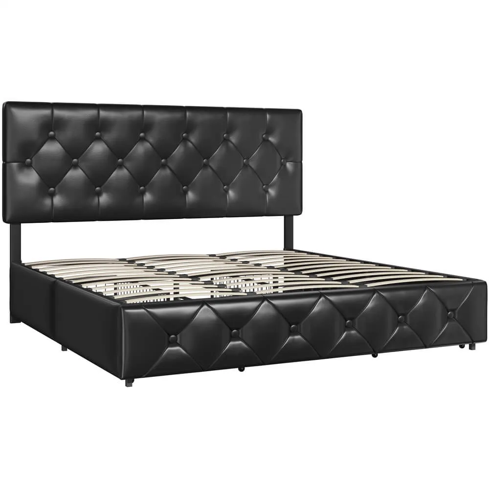 Yaheetech King Bed Frame with Drawer Storage