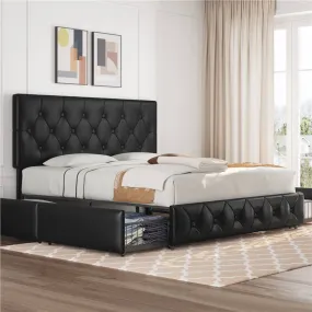 Yaheetech King Bed Frame with Drawer Storage