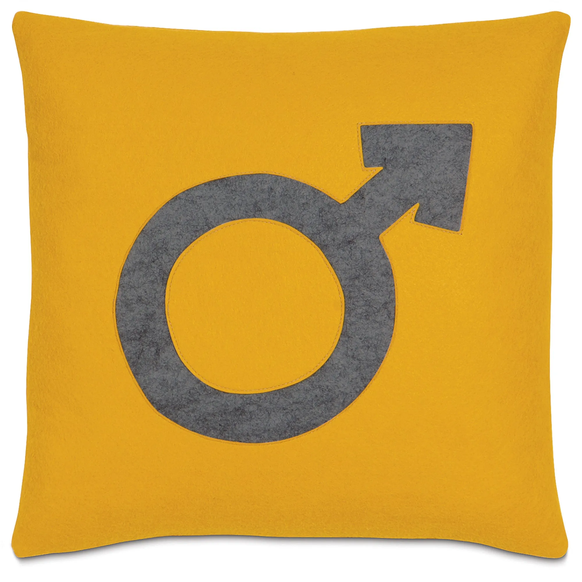 Yellow Mars Felt Throw Pillow Cover 16x16