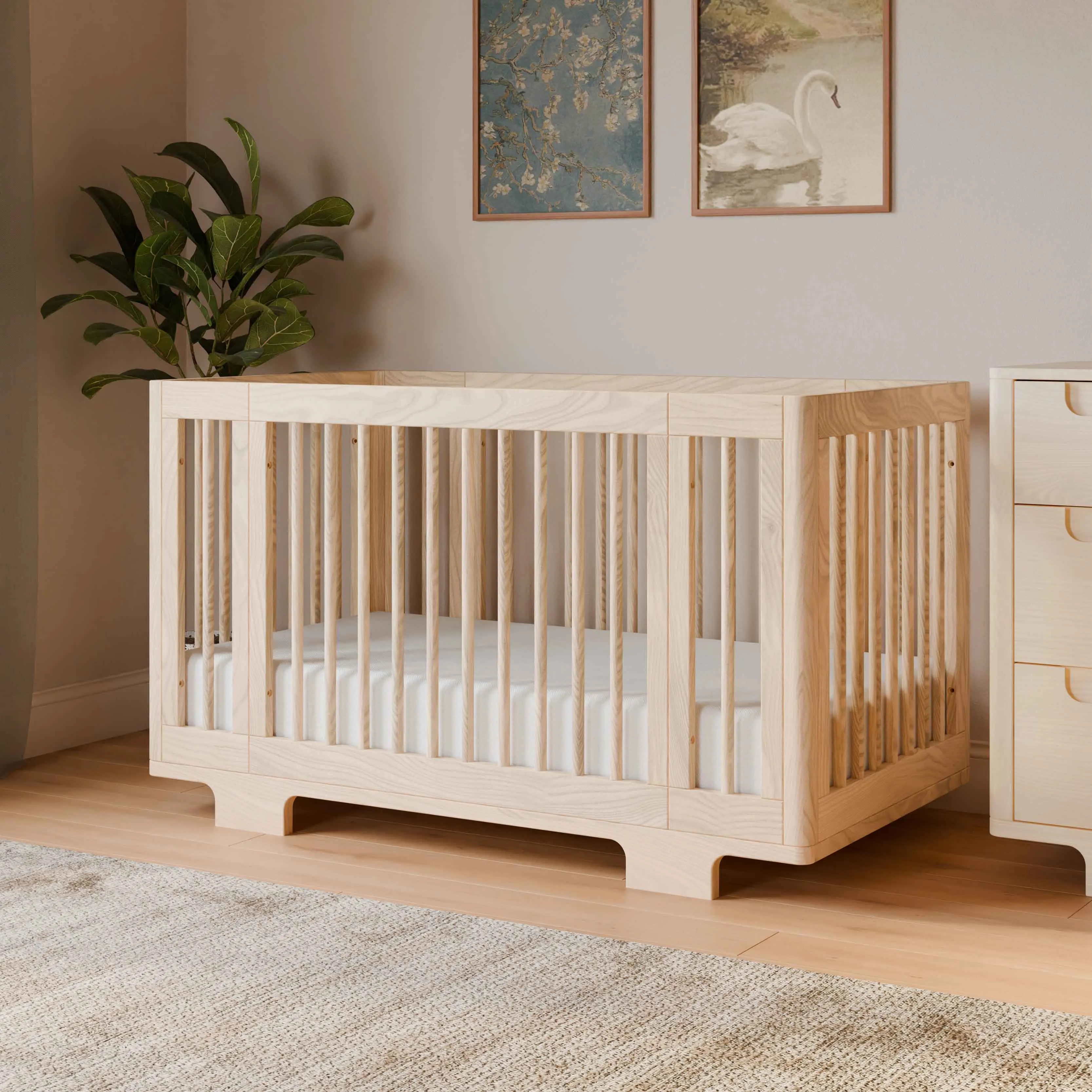 Yuzu 8-in-1 Convertible Crib with All-Stages Conversion Kits | Washed Natural