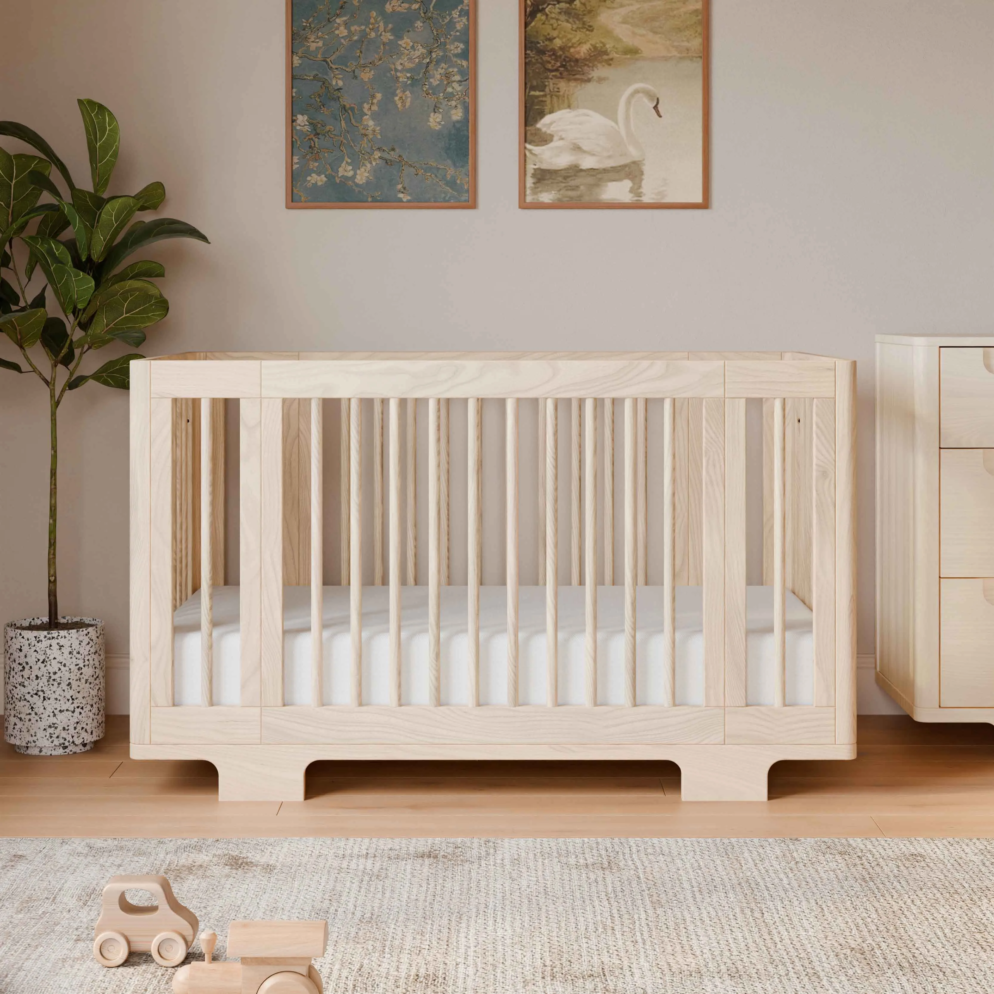 Yuzu 8-in-1 Convertible Crib with All-Stages Conversion Kits | Washed Natural