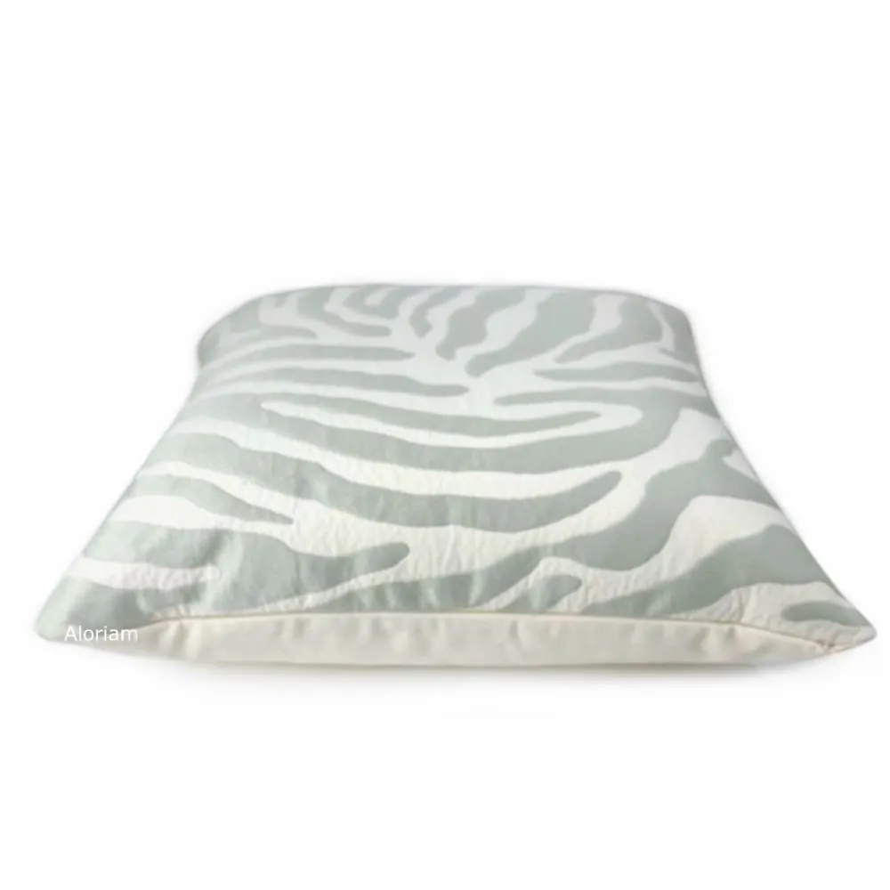 Zahar Silver Gray & Cream Tiger Stripe Pillow Cover