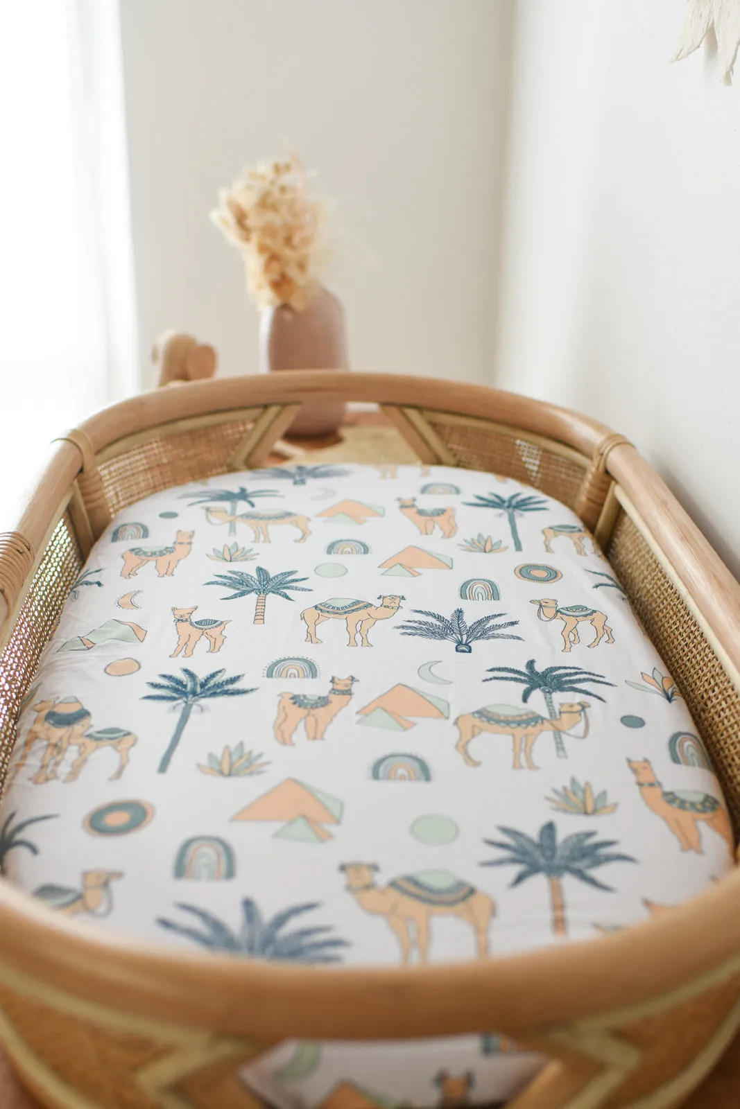 ZAHARA AZUL bamboo JERSEY BASSINET sheet