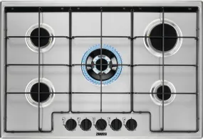 Zanussi ZGNN752X 5 Burner Gas Hob, Stainless Steel