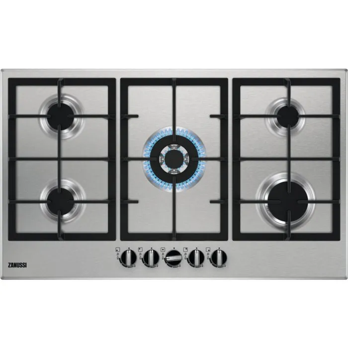 Zanussi ZGNN955X 5 Burner Gas Hob, Stainless Steel